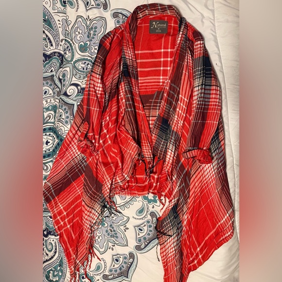 Natural Reflections Tops - Natural Reflections women’s cardigan with tassels red/navy size medium